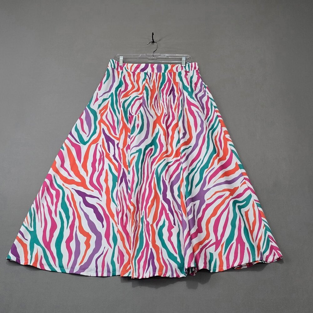 LC Designs Collection Wide Leg Palazzo Pants Multicolor Abstract Print Womens XL